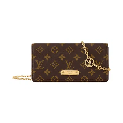Pre-owned Louis Vuitton Wallet On Chain Lily 'brown Monogram Canvas' | Men's Size Onesize