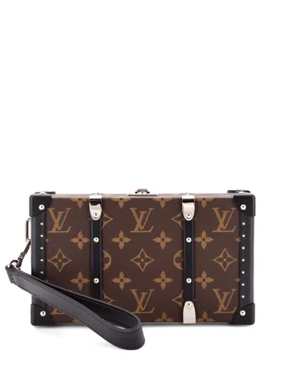 Pre-owned Louis Vuitton Wallet Trunk Macassar Monogram Canvas Clutch Bag In Brown