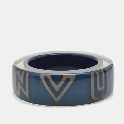 Pre-owned Louis Vuitton Wanted Resin Gunmetal Tone Bangle Bracelet
