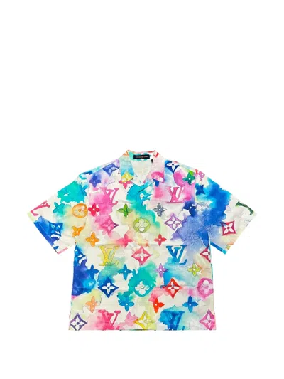 Louis Vuitton Watercolor Monogram Button-down Shirt In White