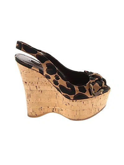 Pre-owned Louis Vuitton Wedges In Brown