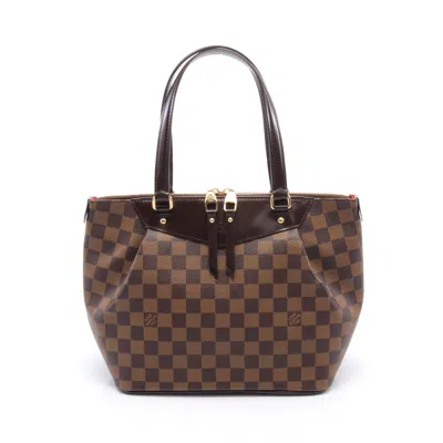 Pre-owned Louis Vuitton Westminster Pm Damier Ebene Handbag Tote Bag Pvc Leather Brown