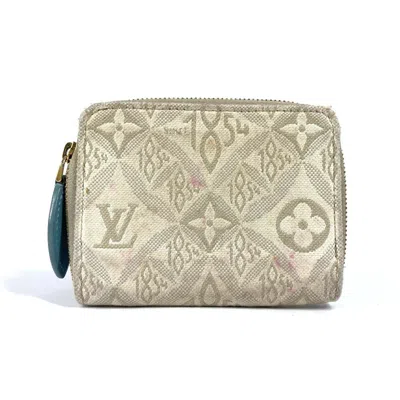 Pre-owned Louis Vuitton White Canvas Leather Coin Purse/coin Case ()