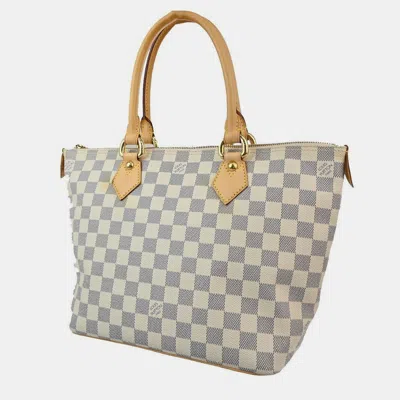Pre-owned Louis Vuitton White Canvas Saleya Tote Bag