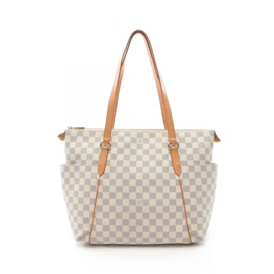 Pre-owned Louis Vuitton White Coated Canvas Pvc Leather Tote Bag ()
