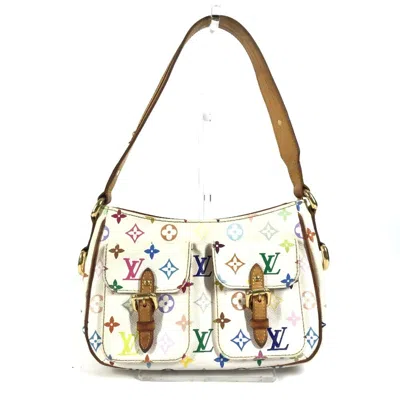 Pre-owned Louis Vuitton White Coated Canvas Shoulder Bag ()