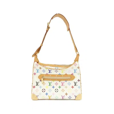 Pre-owned Louis Vuitton White Coated Canvas Shoulder Bag ()