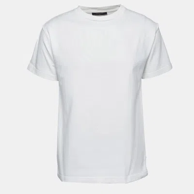 Pre-owned Louis Vuitton White Cotton Crew Neck T-shirt S