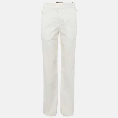 Pre-owned Louis Vuitton White Cotton Straight Fit Chino Pants S