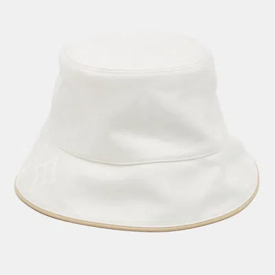 Pre-owned Louis Vuitton White Dailygram Jacquard Bucket Hat Size 58