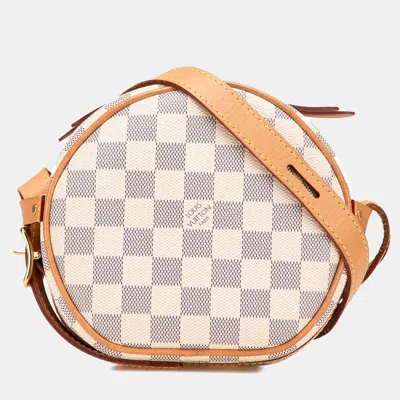 Pre-owned Louis Vuitton White Damier Azur Boite Chapeaux Souple Pm