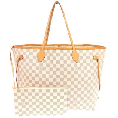 Pre-owned Louis Vuitton White Damier Azur Canvas Tote Bag ()