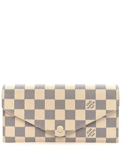Pre-owned Louis Vuitton White Damier Azur Coated Canvas Sarah Wallet Nm (authentic Pre-  Loved)