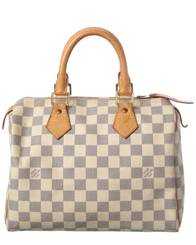 Pre-owned Louis Vuitton White Damier Azur Coated Canvas Speedy 25 (authentic Pre-loved)