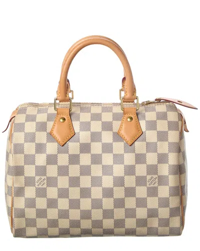 Pre-owned Louis Vuitton White Damier Azur Coated Canvas Speedy 25 (authentic Pre-loved)