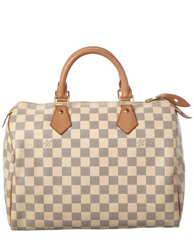 Pre-owned Louis Vuitton White Damier Azur Coated Canvas Speedy 30 (authentic Pre-loved)