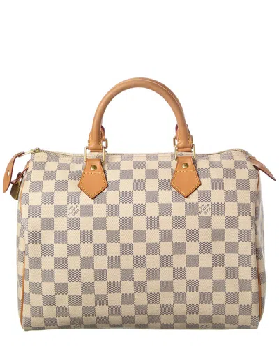 Pre-owned Louis Vuitton White Damier Azur Coated Canvas Speedy 30 (authentic Pre-loved)