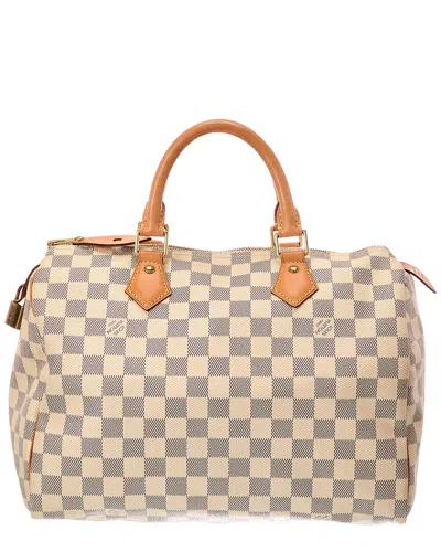 Pre-owned Louis Vuitton White Damier Azur Coated Canvas Speedy 30 (authentic Pre-loved)