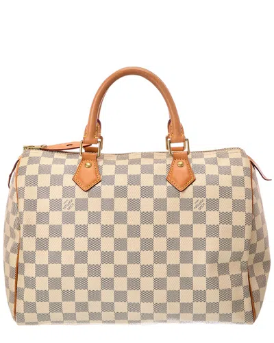 Pre-owned Louis Vuitton White Damier Azur Coated Canvas Speedy 30 (authentic Pre-loved)