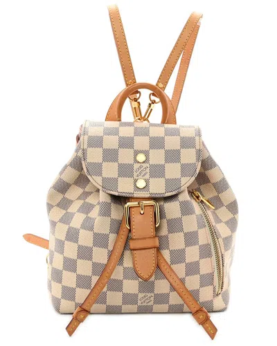 Pre-owned Louis Vuitton White Damier Azur Coated Canvas Sperone Backpack (authentic Pre-  Loved)