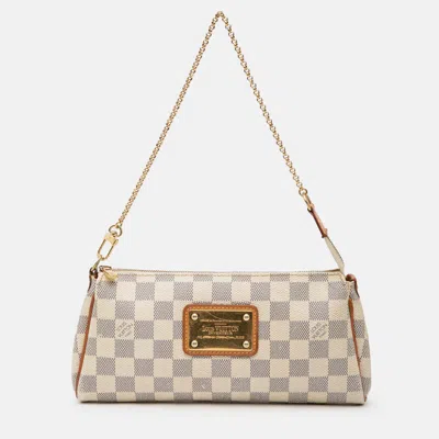 Pre-owned Louis Vuitton White Damier Azur Eva