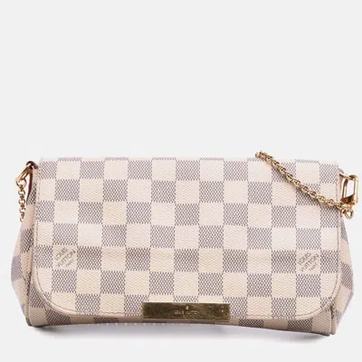 Pre-owned Louis Vuitton White Damier Azur Favorite Pm