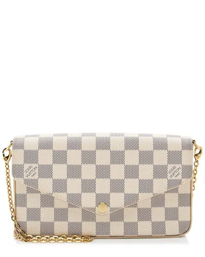 Pre-owned Louis Vuitton White Damier Azur Felicie Pochette (authentic Pre-loved)