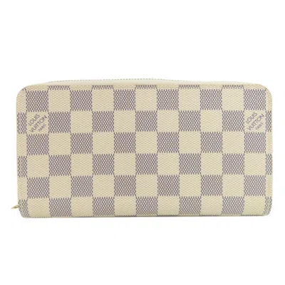 Pre-owned Louis Vuitton White Damier Azur Long Wallet (bi-fold) ()