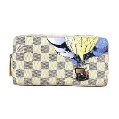 Pre-owned Louis Vuitton White Damier Azur Long Wallet (bi-fold) ()