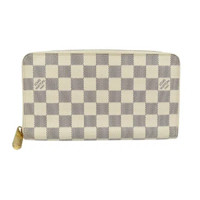 Pre-owned Louis Vuitton White Damier Azur Long Wallet (bi-fold) ()