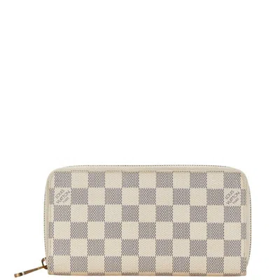 Pre-owned Louis Vuitton White Damier Azur Long Wallet (bi-fold) ()