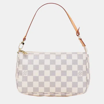 Pre-owned Louis Vuitton White Damier Azur Pochette Accessoires