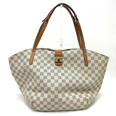 Pre-owned Louis Vuitton White Damier Azur Shoulder Bag Tote Bag ()