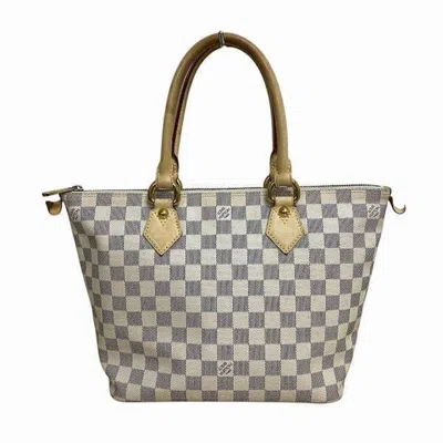 Pre-owned Louis Vuitton White Damier Azur Tote Bag ()