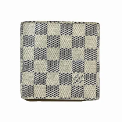 Pre-owned Louis Vuitton White Damier Azur Wallet (bi-fold) ()