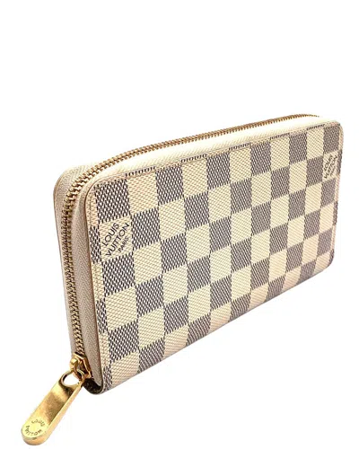 Louis Vuitton White Damier Azur Zippy Wallet (authentic Pre-loved) In Multi