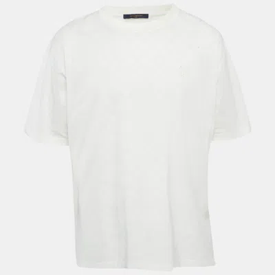 Pre-owned Louis Vuitton White Damier Cotton L.vuitton Déposée T-shirt 4l