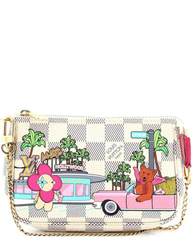 Pre-owned Louis Vuitton White Damier Pochette Accessoires Limited Edition Vivienne Xmas  Mini (authentic Pre-l
