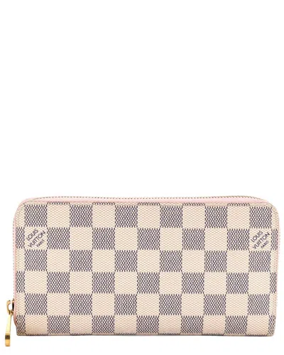 Pre-owned Louis Vuitton White Damier Zippy Wallet Xl (authentic Pre-loved)