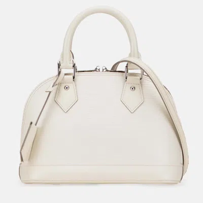 Pre-owned Louis Vuitton White Epi Alma Bb Handbag
