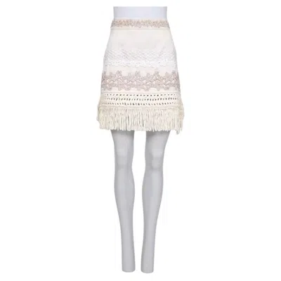 Pre-owned Louis Vuitton White Knit Skirt - Size Fr36/s