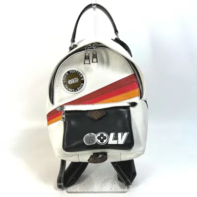 Pre-owned Louis Vuitton White Leather Backpack ()