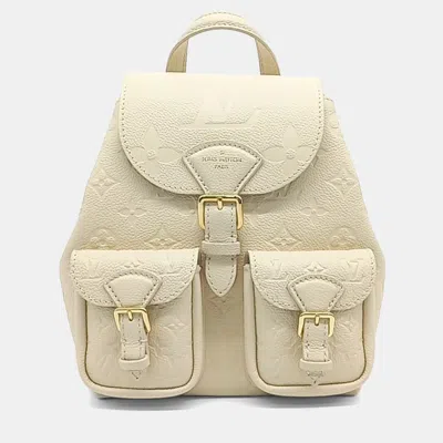 Pre-owned Louis Vuitton White Leather Empreinte Backup Backpack