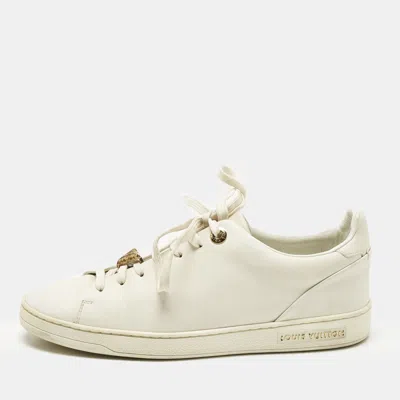 Pre-owned Louis Vuitton White Leather Frontrow Low Top Sneakers Size 38
