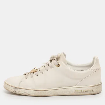 Pre-owned Louis Vuitton White Leather Frontrow Low Top Sneakers Size 38.5