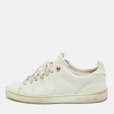 Pre-owned Louis Vuitton White Leather Frontrow Sneakers Size 37.5