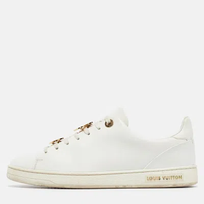 Pre-owned Louis Vuitton White Leather Frontrow Sneakers Size 38