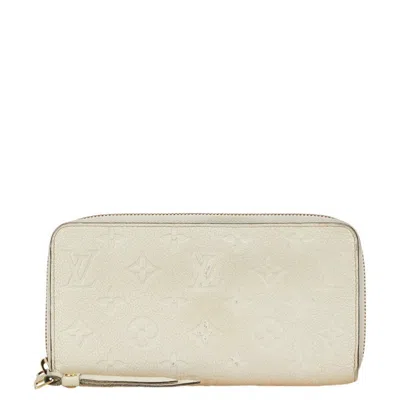 Pre-owned Louis Vuitton White Leather Long Wallet (bi-fold) ()