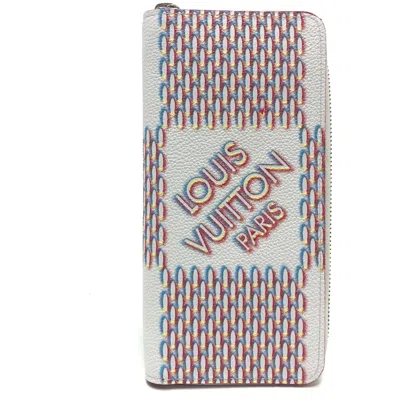 Pre-owned Louis Vuitton White Leather Long Wallet (bi-fold) ()