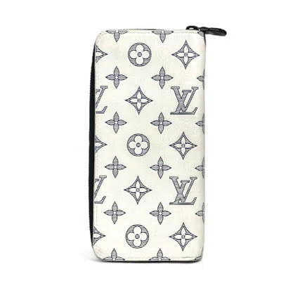 Pre-owned Louis Vuitton White Leather Long Wallet (bi-fold) ()